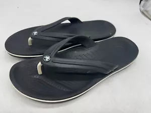 Crocs Crocband Flip Flops Beach Sandals Men's Black Slip-On Thong Size 12 - Picture 1 of 3