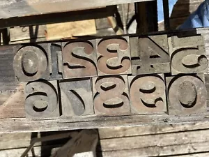 11 LARGE NUMBERS 2" INCHES TALL VINTAGE WOODEN PRINTERS BLOCK TYPE SET ! - Picture 1 of 2