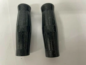 Yamaha Vintage style black Metal flake coke bottle street bike Grips 7/8" 130MM - Picture 1 of 4