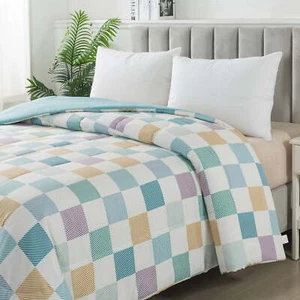 Edredón reversible de microfibra Mainstays, Multi Check, TXL, adulto, unisex - Imagen 1 de 8