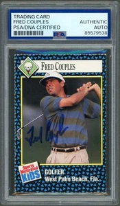 Tarjeta firmada por Fred Couples 1992 Sports Illustrated para niños PSA losa SI golf - Imagen 1 de 2