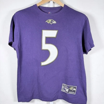 Camiseta Joe Flacco #5 Baltimore Ravens Majestic púrpura para hombre talla grande Foto 1 de 4