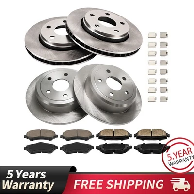 Kit de pastillas de rotores de freno delanteros traseros para Jeep Wrangler 2007-2017 2018 Wrangler JK Foto 1 de 4