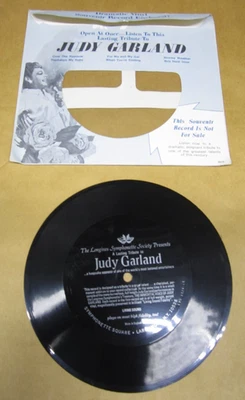 Judy Garland Souvenir Vinyl Record w/ Sleeve Longines Symphonette FLEXI 7" - Image 1 of 4