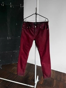 Pantalones de mezclilla premium granate oscuro Just Cavalli Just para hombre cierre de botones 34, M/L - Imagen 1 de 7