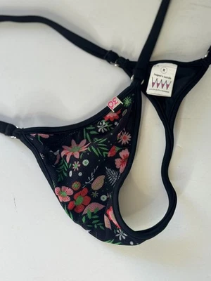 Wicked Weasel Microminimus Twilight Blossom Thong Bikini Bottom Med - Image 1 of 4