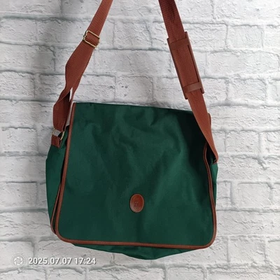 Vtg Polo Ralph Lauren Green Canvas Tote Bag Laptop Crossbody Messenger Travel S9 - Image 1 of 4