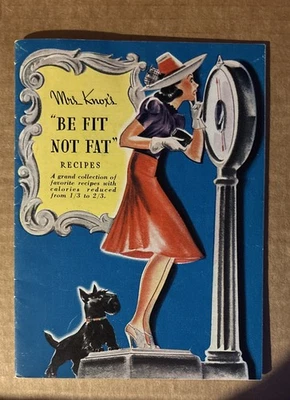 Vintage 1939 Mrs Knox Be Fit Not Fat Recipes Cookbook 4.75" x 7" Knox's Gelatine - Image 1 of 4
