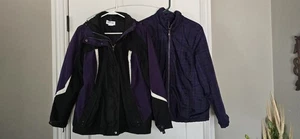 St Johns Bay 2 in 1 Parka Style Winter Coat Reversible Jacket Womens Petite Med - Picture 1 of 9