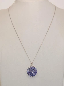 Pre-Loved 9carat 9k Gold Tanzanite Pendant & 18" 9carat 9k White Gold Chain - Picture 1 of 7