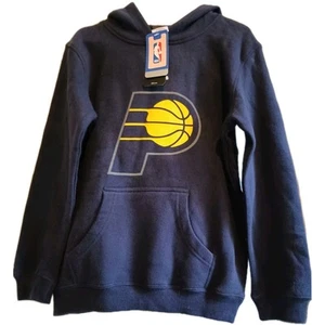 NEW NBA Indiana Pacers Hoodie Boys Size Medium 10-12 Navy Blue Sweatshirt... - Picture 1 of 11
