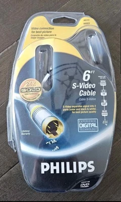 Cable Philips S-Video M62791 conectores chapados en oro 24K caja abierta de 6 pies de largo Foto 1 de 2