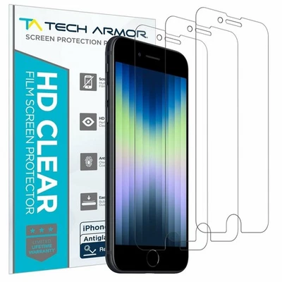 Tech Armor Matte / Anti-Glare Film Screen Protector for iPhone SE 3 (2022) 3 Pck - Image 1 of 4