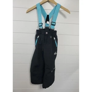 Gerry Girl's Youth Performance Overall Snow Pants Size XS 5/6 Black Fleece Lined - Picture 1 of 12
