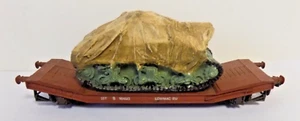 LOWMAC No.904562 WITH SHERMAN LOAD UNDER TAN TARP OO GAUGE BY AIRFIX MISSING A - Picture 1 of 5