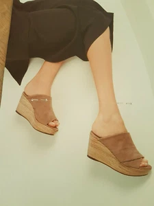 HOMERS ARTISAN SCHUHE 39 -39,5-40 SANDALEN PANTOLETTEN MULES LEDER TAUPE PLATEAU - Bild 1 von 7