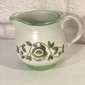 1960's Mission Verde Poppytrail 3 1/2" Creamer Avacado Green Floral Vines - Picture 1 of 7