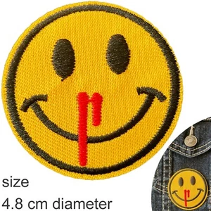 Bloody nose Smiley Iron on patch bleed blood fight emoji emoticon boxing patches - Picture 1 of 3