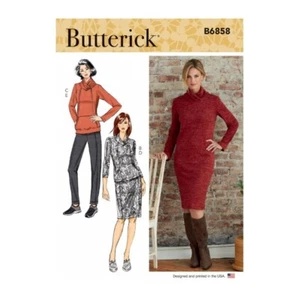 Butterick Schnittmuster B6858 Misses Kleid Oberteil Hose Lappkragen - Bild 1 von 2
