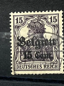 Deutsches Reich 1916 15Pf-Overprint BELGIEN 15 Cent-stamped*-used-Mi. 16-WWI - Picture 1 of 1