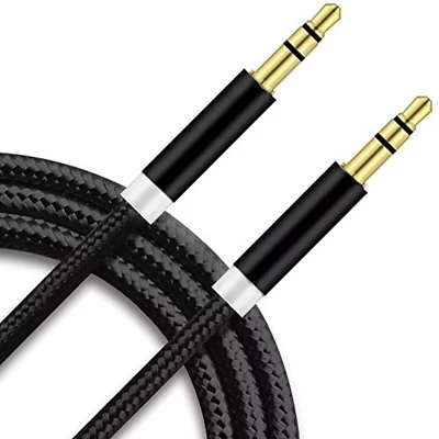 AUX Cable Braided 3.5mm Audio for Car Phone Cord Male to Male Auxiliary 1M - Image 1 of 4