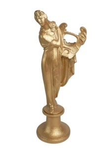 Art Deco Statue signiert Schinkowitz Metallstatue - Frau mit Harfe (Nr. 73/102) - Bild 1 von 8