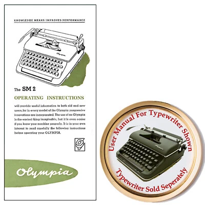 Guía manual de instrucciones del usuario del propietario de la máquina de escribir Olympia SM2  Foto 1 de 4