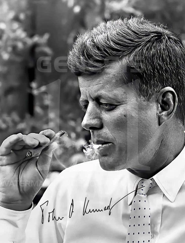 1963 PRESIDENT JFK JOHN KENNEDY SMOKING WEED SIGNED 8.5X11 PHOTO POSTER REPRINT Cover