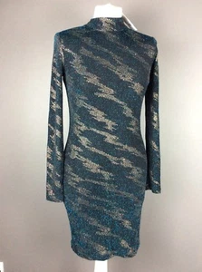 Bnwt £34 Topshop Body Con Sparkling Dress Uk 6 Metallic Threads Brand New D4 - Picture 1 of 8