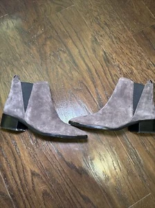 Wildleder Stiefeletten Marc Fisher Mlyale lila Leder Stretch spitz zulaufend Knöchel 8 1/2 - Bild 1 von 21