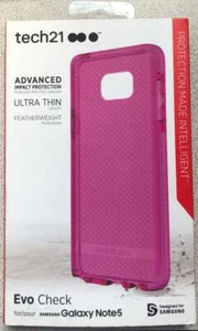 New Original Tech21 Evo Check Anti Shock Case for Samsung Galaxy Note 5 - Pink ! - Picture 1 of 3