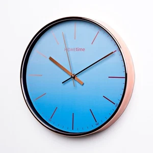 Wall Clock Round Home Décor Ombre Blue Quartz by Hometime 30 cm - Picture 1 of 5