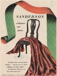 SANDERSON ADVERT. Arthur Sanderson wallpapers & fabrics. Textiles 1951 print - Picture 1 of 1