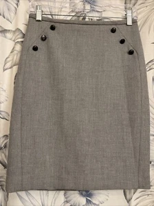 White House Black Market Gray Lined Short Pencil Skirt Size 0 (27"x20") NWOT - Picture 1 of 5