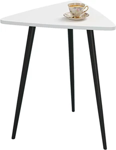 White Side Table Small Triangle End Tables Modern Narrow Sofa Table for Living R - Picture 1 of 7