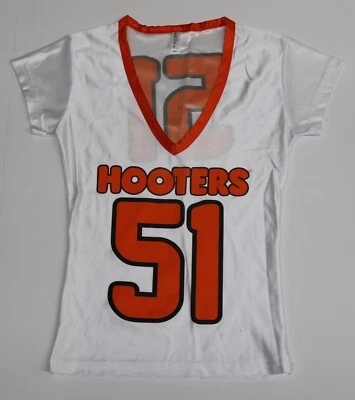 NEW! AUTHENTIC (M) HOOTERS GIRLS SEXY 51 FOOTBALL JERSEY MEDIUM UNIFORM TOP - Image 1 of 4