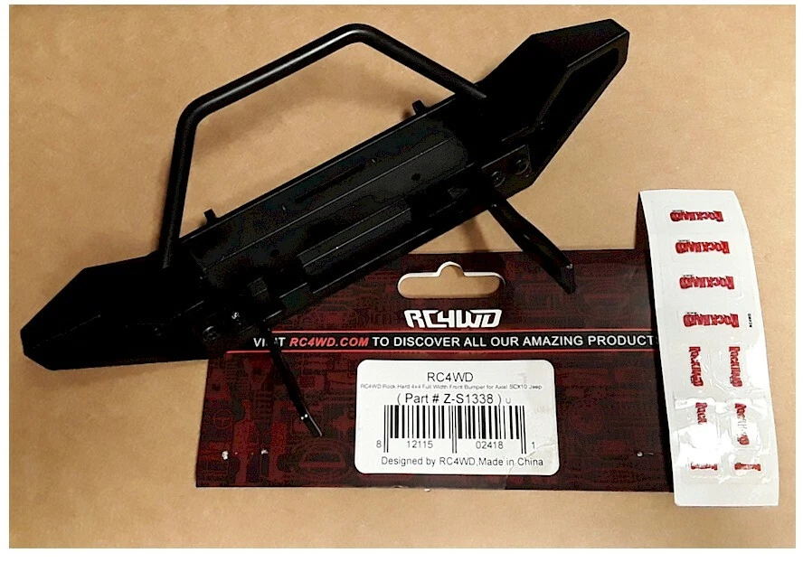 RC4WD Z-S1338 Rock Hard 4x4 Full Width Front Bumper Axial SCX10 Jeep - Image 1 of 1