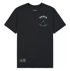 Nike Air Jordan Paris Saint Germain PSG Logo T-Shirt Black SZ XS Mens DB6514-010 - Picture 1 of 8