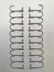 NEW 1/32 OZ ROUND JIG HEADS WITH WIRE KEEPER 3/0 HOOKS 20 PC - Picture 1 of 2