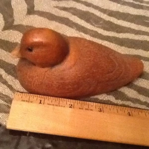 1983 Vtg Don Eisenschenk Handcrafted Wooden Baby Duck Mallard Collectable No 107 - Picture 1 of 5