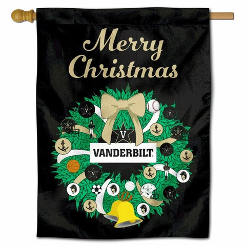 Vanderbilt University Happy Holidays Christmas Decorative House Flag Cover