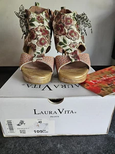 Laura Vita Damen Leder Schaft-Sandalen Farbe rosa Größe 40 NEU - Bild 1 von 7