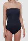 $168 Gottex Women's Black Solid Elle Bandeau One-Piece Swimsuit Size 6