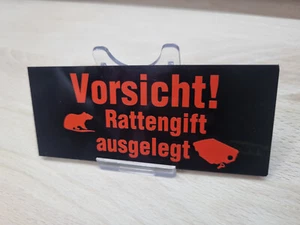 Vorsicht Rattengift ausgelegt Köderbox Schild Schilder Acrylglas Schwarz  Klein - Bild 1 von 4