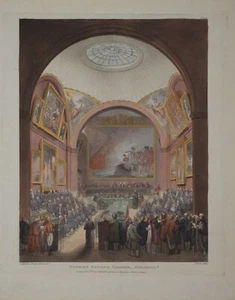 COMMON COUNCIL CHAMBER, GUILHALL, "MICROCOSM OF LONDON", ACKERMANN 1808-10. - Picture 1 of 1