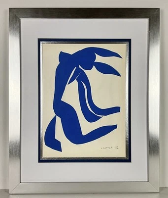 1958 年亨利·马蒂斯原版平版画,Nus Bleus #7 签名带框真品证明 — 第 1/2 张图片