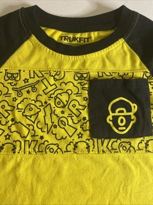 Trukfit Amarillo y Negro 3T Gráfico Patinador Bebé Manga Larga Camiseta (G4) Foto 1 de 4