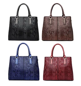 Damen Frauen Handtasche Arbeitstasche Umhängetasche Schlangenleder Bucket Tote Schultertasche - Bild 1 von 5