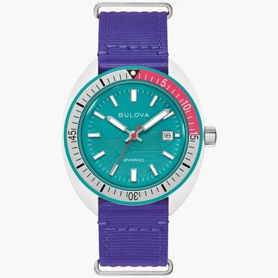 *NUEVO* Reloj para hombre Bulova Snorkel cuarzo esfera verde azulado 41 mm caja cerámica 98B447 Foto 1 de 3