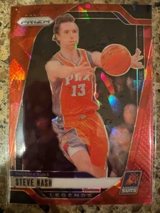 2024-25 Panini Prizm Legends Steve Nash Red Cracked Ice Prizm #298 Phoenix Sun - Foto 1 di 2